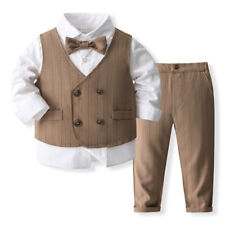 Children's Double-Breasted Vest Suit Long-Sleeved Performance Costume UK