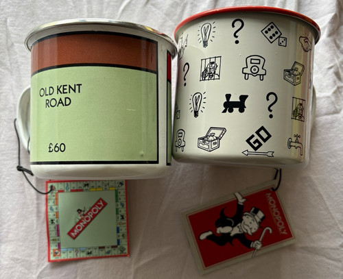 Monopoly enamel coffee mugs - coffee,