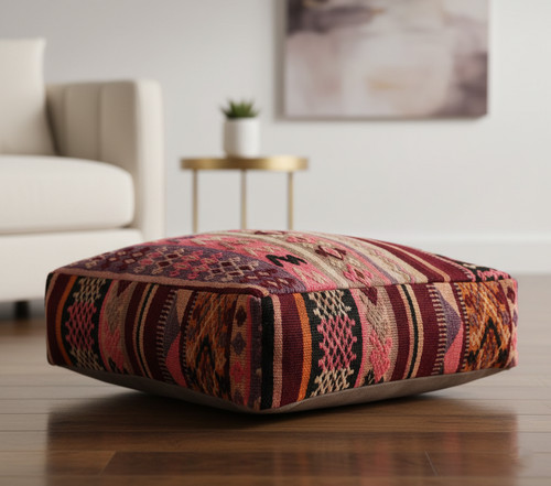 Moroccan kilim pouf cover - moroccan,