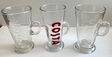 3 x Costa Coffee Latte Hot Chocolate Tall Glass Costa Logos 1 Redon VGC Xmas