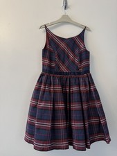 Autograph At M&S Girls Blue/Red Tartan Full Dress Age 10-11 Years