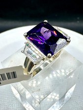 Emerald cut ring purple