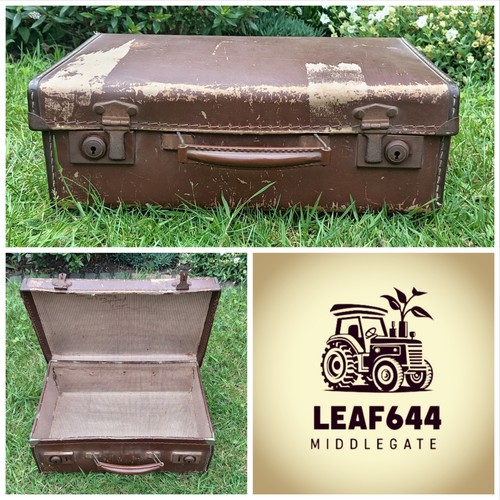 Small suitcase brown rustic - suitcase,