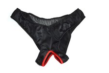 Agent Provocateur NIKITA satin open briefs in black  Size S, vintage VGC