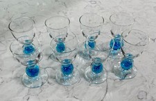 MCM  Aperitif / Sherry / Cordial Turquoise Bubble Hock ~ Set Of 8