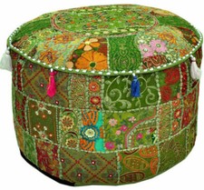 Ethnic bohemian patchwork pouf - ethnic,
