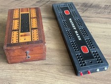 2 VINTAGE CRIBBAGE BOARDS