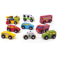 Bigjigs Rail Wooden Vehicle Car Pack Accessory Play Set
