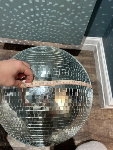 Large silver mirrored disco - silver,