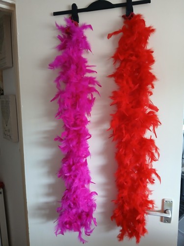 Feather boas red fuschia - feather,