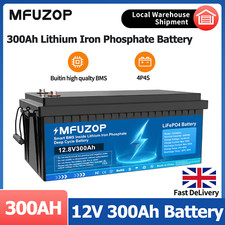 12V 300AH Lithium Iron Phosphate Battery LiFePO4 Deep Cycle Rechargeable Camping