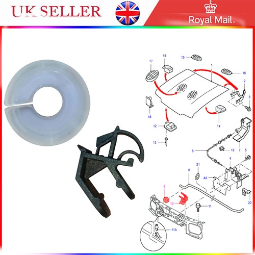 Bonnet stay grommet - grommet, securing