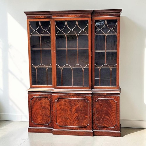 Mahogany three door breakfront - mahogany,