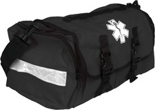 Black First Responder Trauma Bag Paramedic Bag with Reflectors  17" X 10" X 7"