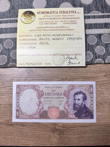 Rare certified 10000 lire - certified,