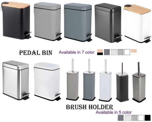 Rectangular slim pedal bin - rectangular,