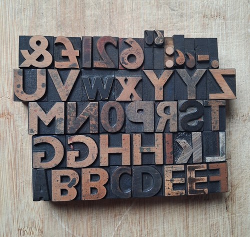 Vintage wooden letterpress - wooden,