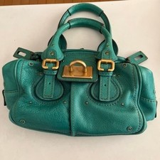 Chloe Paddington Handbag Green Leather Padlock Key is Missing