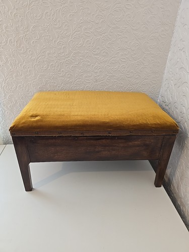 Vintage oak storage footstool - oak,