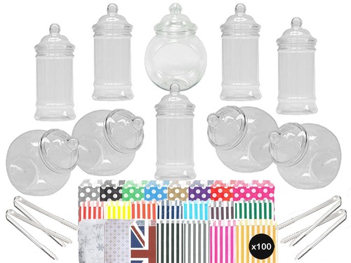 Small plastic sweet jars - small,