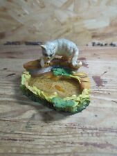 Vintage Aynsley MasterCraft Cat & Pond With Gold Fish Ornament 