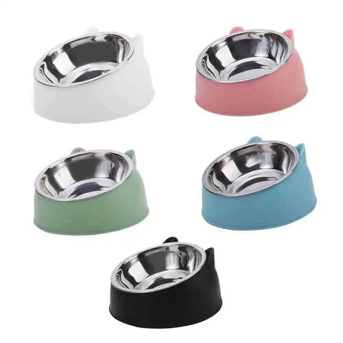 Cat dog bowl tilted - bowl, stainless