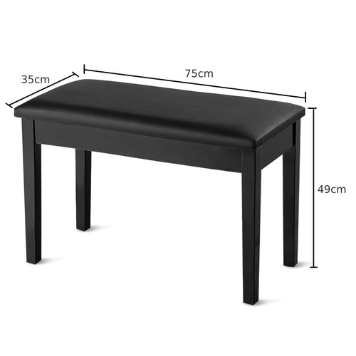 Leather piano bench - 2-in-1,