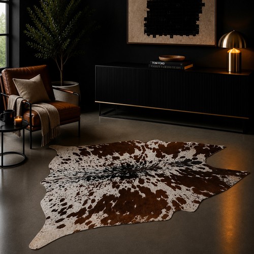 Genuine brown white - brown, cowhide