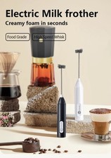 Wireless Electric Milk Frother Handheld Whisk Coffee Blender USB Rechargeable