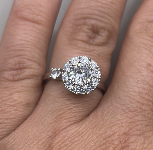Silver tone cubic zirconia - tone,