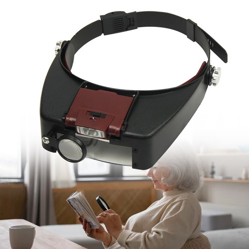Led headband magnifier with - led,