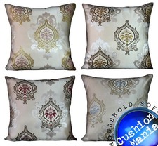 Set of 4 Large Cream Damask