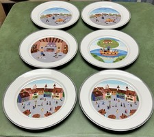 VILLEROY & BOCH Porcelain Luxembourg DESIGN NAIF 6 Dinner Plates 10 1/4" FAIR