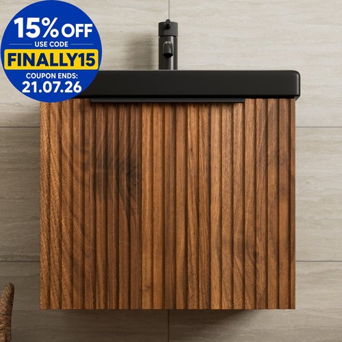 Fluted 500mm bathroom vanity - fluted,