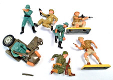 Vintage Britains Deetail Job Lot  Mixed Soldiers Motorcycle For Spares/Repairs