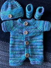 HAND KNITTED DOLLS CLOTHES * UNIQUE OUTFIT 11” 12” 13” BABY, OOAK, REBORN, TEDDY