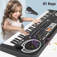 Kids Electronic Piano Keyboard Portable 61 Keys Organ with Microphone Xmas Gift