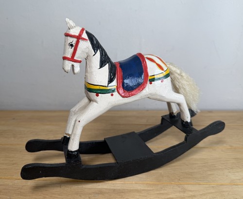 Wooden rocking horse ornament - wooden,