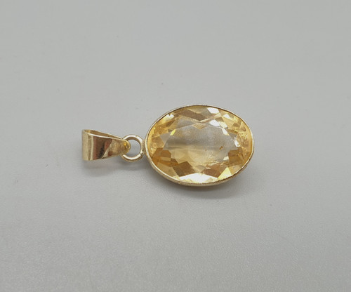 9ct gold citrine - 9ct, large
