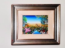 Signed Naif Painting - Bucolic