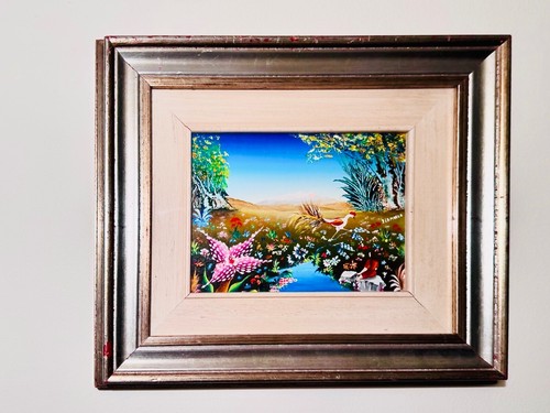 Signed naif painting bucolic - naif,