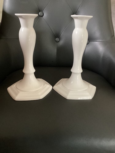 Pair porcelain candle sticks
