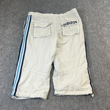 Vintage Adidas Mens 3/4 Length Shorts White Y2K Small 00s Stripe