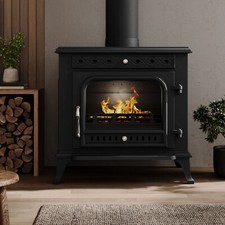 10KW Multifuel Stove Cast Iron Wood Burning Fireplace Eco Design Defra Approved