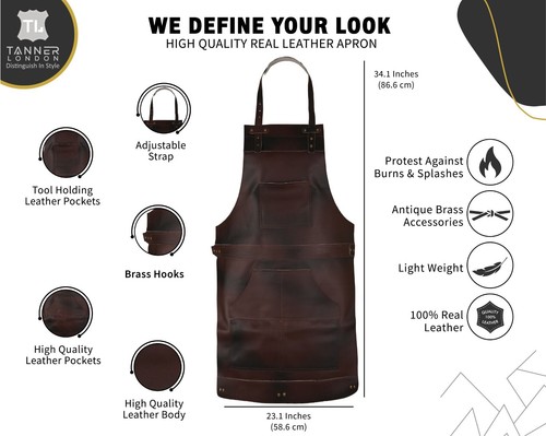 Leather apron pockets - apron, high