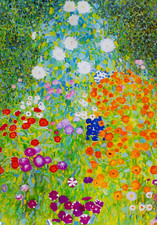 Gustav Klimt, Flower Garden, Canvas Wall Art Print 350mm x 505mm FREE DELIVERY