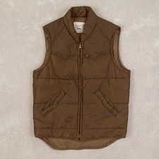 Lee Vintage 80s Storm Riders Puffer Gilet Vest Jacket S Made in USA Men's Brown 
