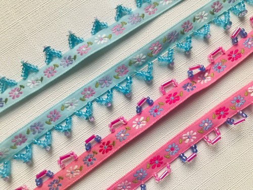 Vintage beaded jacquard - vintage, ribbon