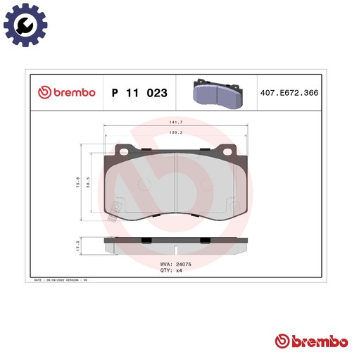 Brake pad set disc - brake,