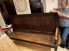Antique Oak Church Pew Bench